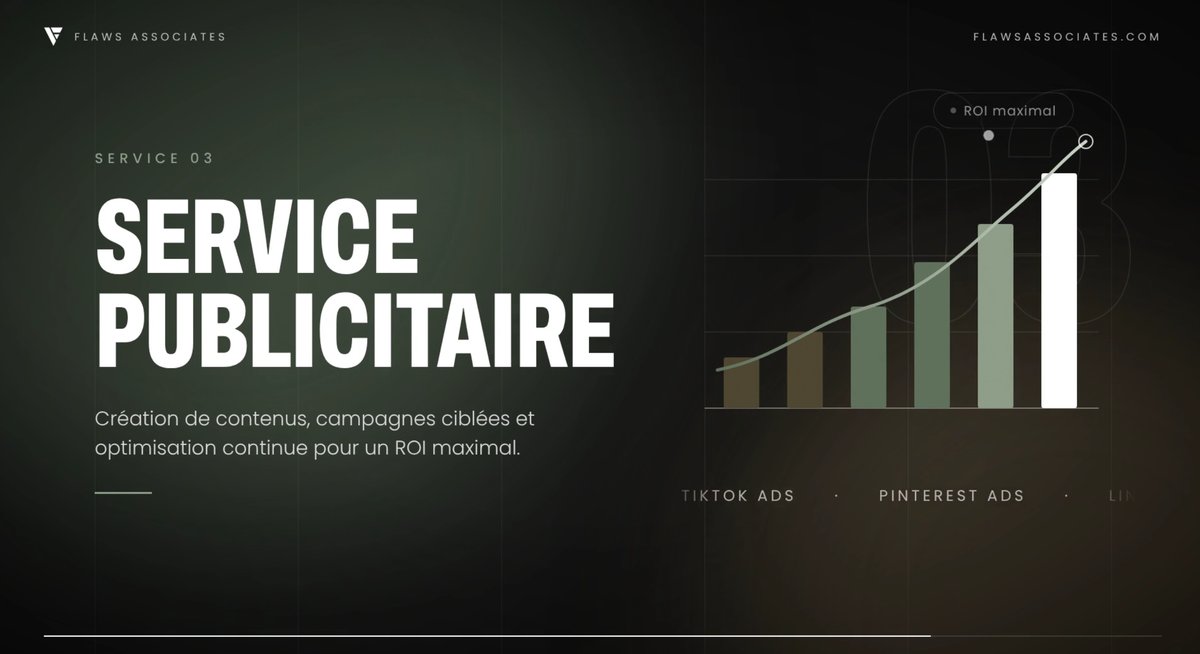 Visuel Service 03 : service publicitaire, courbe de ROI en hausse